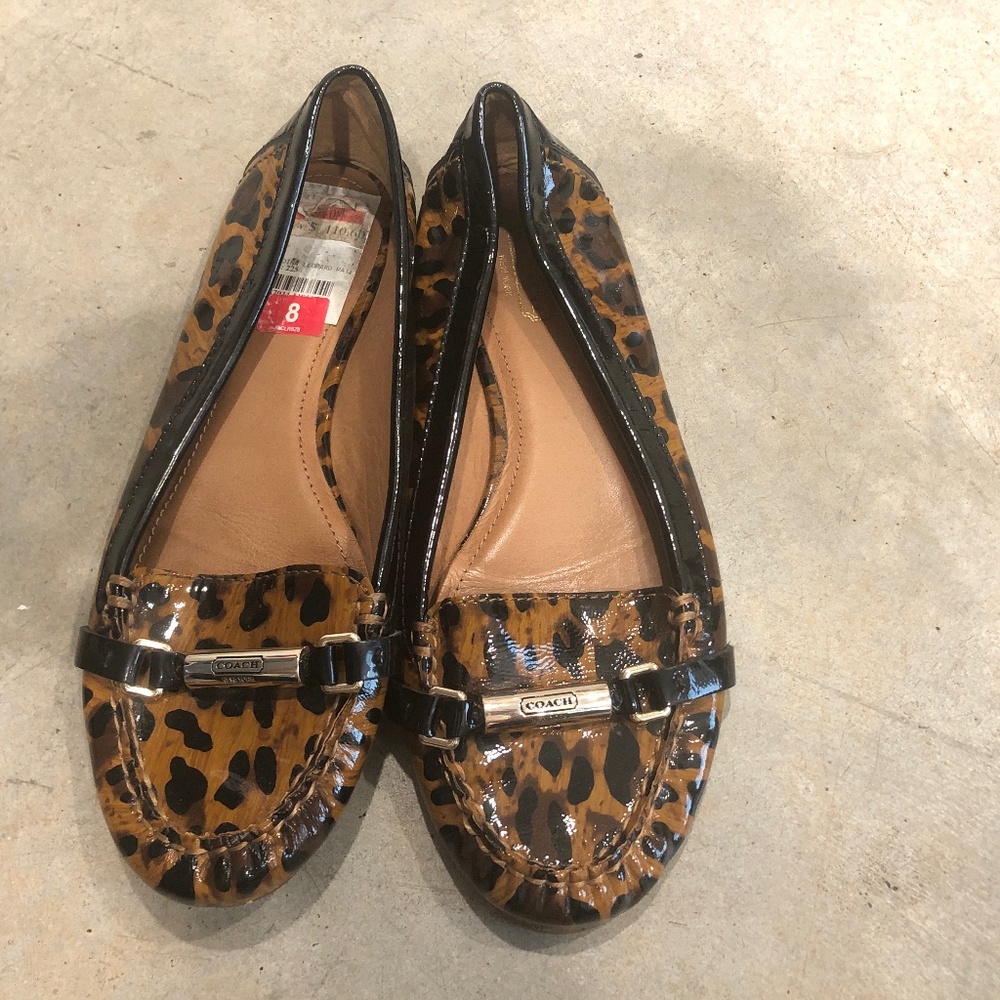 Coach leopard print flats